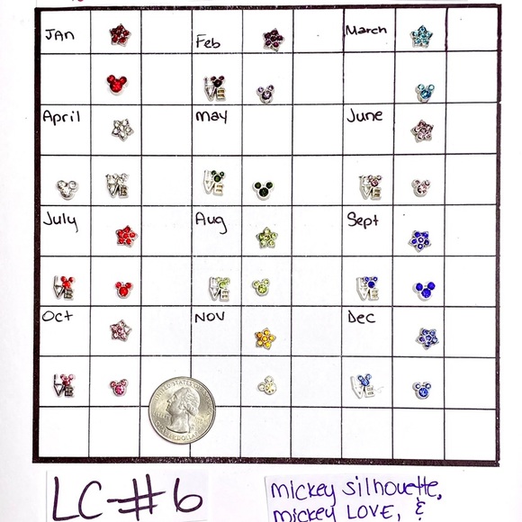 LC-#6 (4X)  Birthstone floating locket charms - Picture 6 of 14